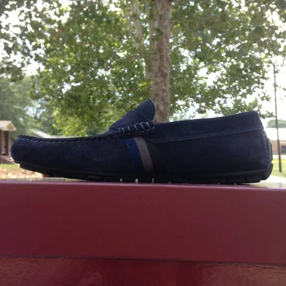 To Boot New York Ocean Drive Suede Driver Loafer Blue 8M NWT